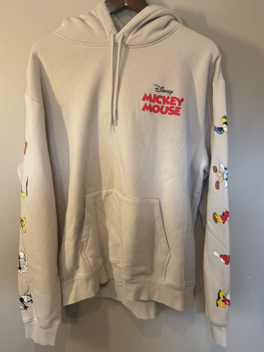 Disney Cream Mickey Mouse Graphic Hoodie for Men - Picture 2 of 7